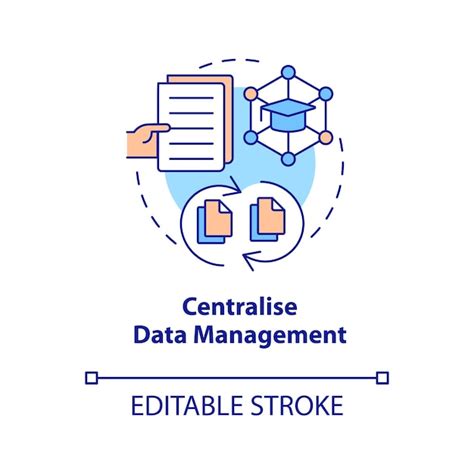 Centraliser L icône Du Concept De Gestion Des Données Vecteur Premium