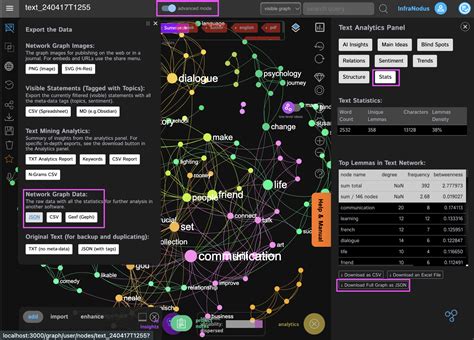 Export Your Knowledge Graph JSON File Nodus Labs Support Center