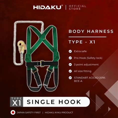 Jual HIDAKU Full Body Harness Type X1 SINGLE HOOK Safety Belt HIDAKU