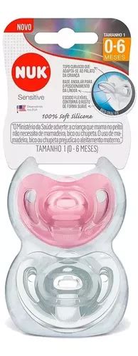 Kit C 2 Chupetas Sensitive 100 Silicone 0 6 Meses Nuk MercadoLivre