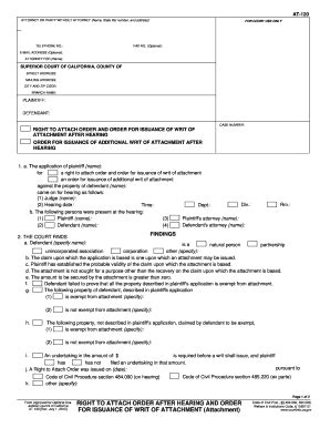 Fillable Online Courtinfo Ca At Right To Attach Order After Hearing