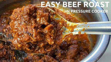 കുക്കറിൽ ബീഫ് റോസ്റ്റ് Kerala Style Nadan Beef Roast Recipe Cooker