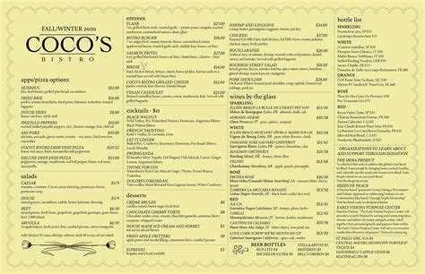 Menu — Coco's Bistro