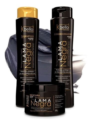 Kit Shampoo Condicionador M Scara Lama Negra Kbello Oferta Mercadolivre