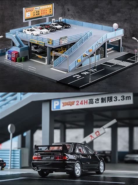 Miniatura Double Decker Park Diorama Modelo Estilo Japon S Cena De