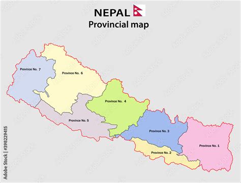 Nepal map. Political and administrative map of Nepal with districts ...