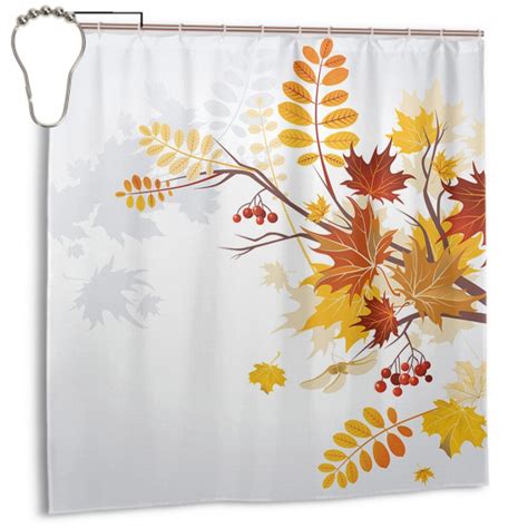 Autumn Themed Faded Leaves Shower Curtain Shower Curtains