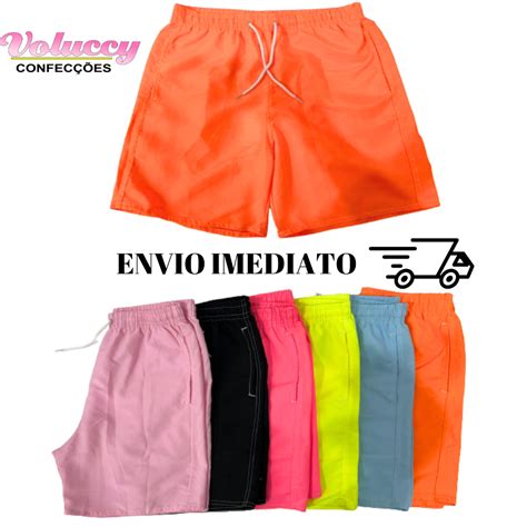 Short Masculino Mauricinho Neon Tactel Moda Praia Neymar Bermuda Ver O