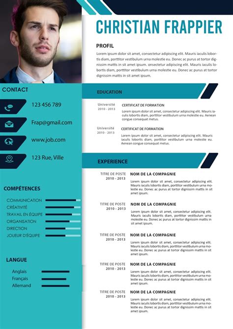 Cv Moderne à Télécharger Gratuitement Emploi Et Formation