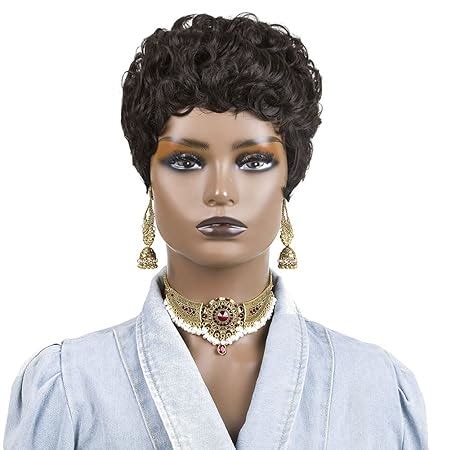 Amazon BingSing Short Pixie Cut Wigs For Black Women Drak Brown