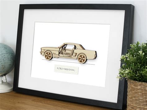 Classic Ford Mustang Art | Mustang Hardtop Gifts | Laser Cut Wood ...