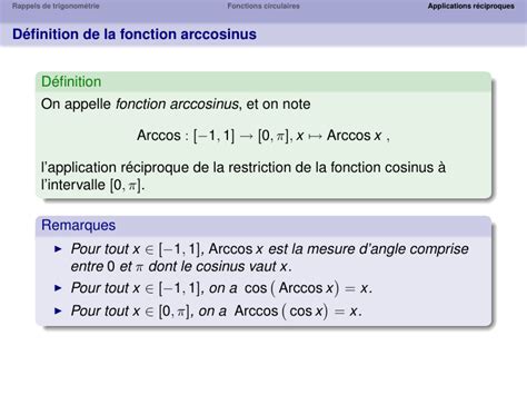 Chapitre Les Fonctions Circulaires Et Leurs R Ciproques