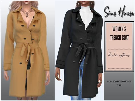 Women S Trench Coat By Sims House From Tsr • Sims 4 Downloads