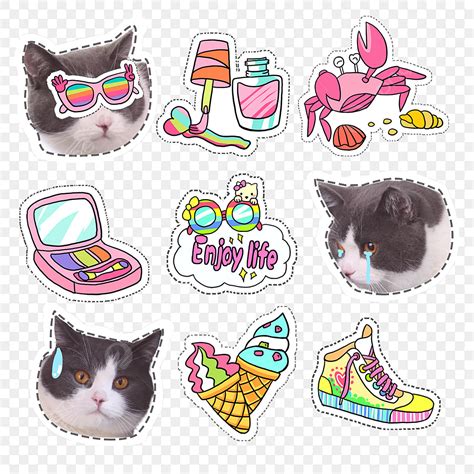 Cat Cool Cat Cute Emoji Pack, Cat, Lovely, Sticker PNG Transparent ...