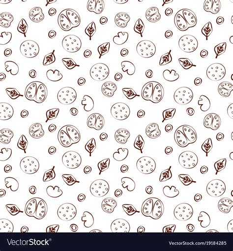 Seamless Pizza Pattern Royalty Free Vector Image