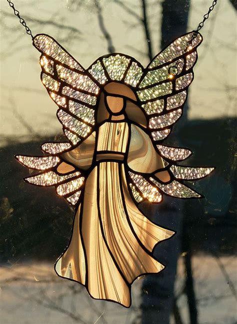 Stained Glass Angel Guardian Angel By Sarafranceglassart On Etsy