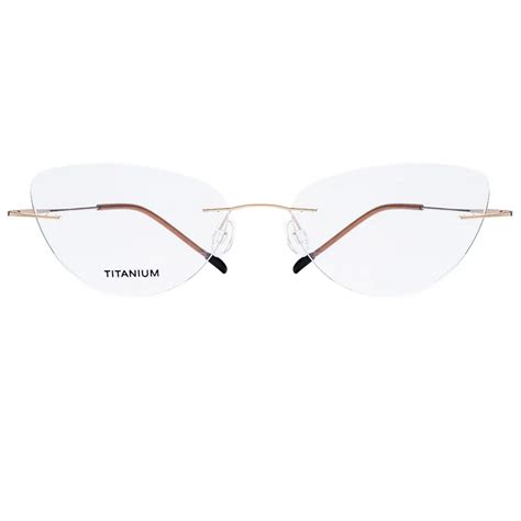 Vazrobe Rimless Cat Eye Glasses Frame Silhouette Eyewear Women Optical Clear Lens Eyeglasses