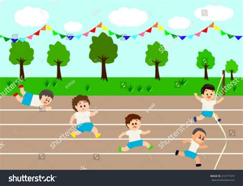 Running Competition Sports Festival Vector Illustration Stock Vector ...