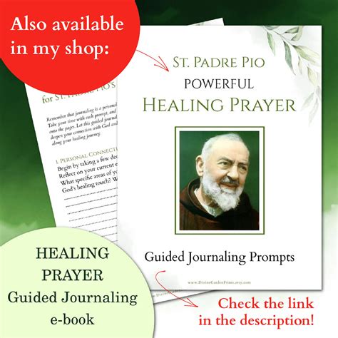 St Padre Pio Healing Prayer Card Printable Padre Pio Prayer Card