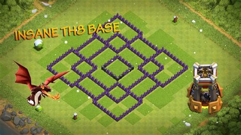 Coc Th8 Best Base War Farming Base Youtube