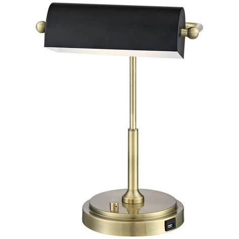 Caileb Antique Brass Banker Piano Usb Led Desk Lamp 69t92 Lamps Plus