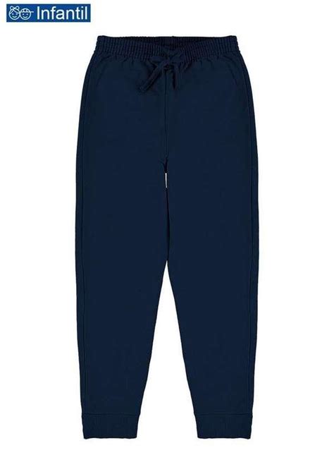 Calça Infantil Menina Moletom Malwee 1000109666 02023 Azul Marinho