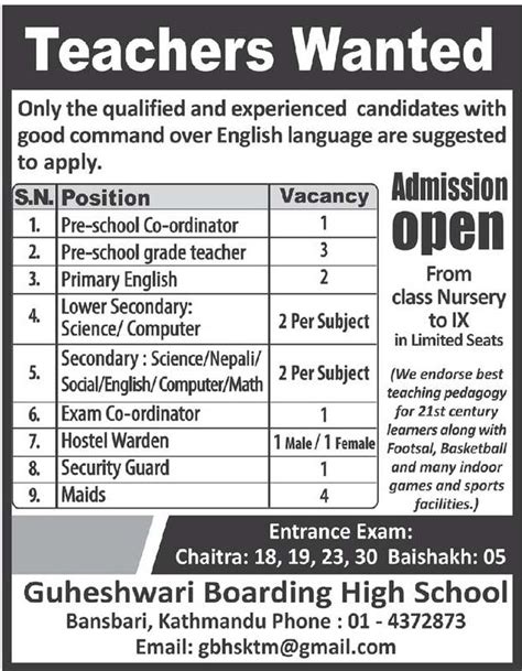 Primary Teacher Vacancies Photos All Recommendation