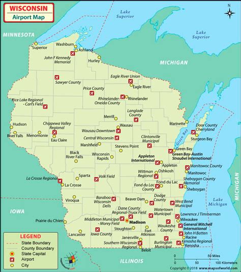 Wisconsin Airports Complete Guide — Maps And Travel Information