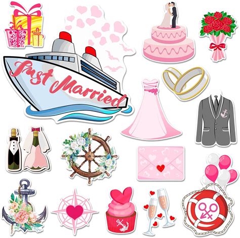 14 Pcs Just Married Cruise Door Decorations Wedding Mr Mrs