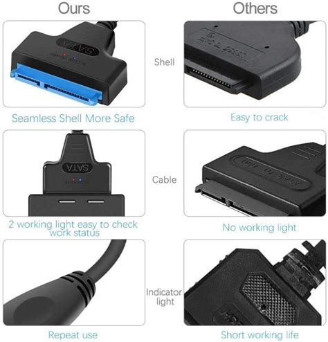 Sj5 Eluteng Usb 30 To Sata Adapter Cable With Type C Adapter For 25