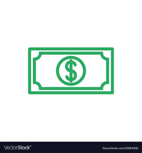 Cash color icon line green dollar symbol i Vector Image