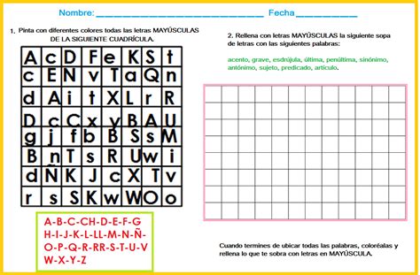 Actividades De Letras Mayusculas Y Minusculas