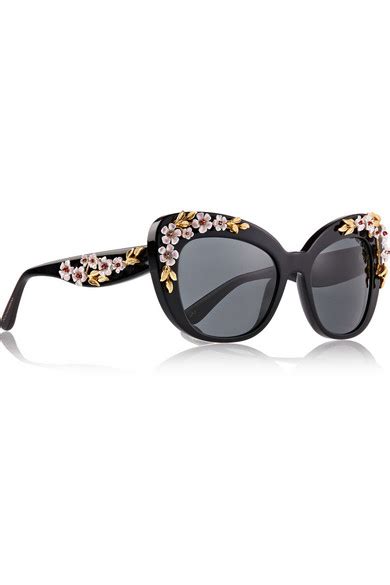 Dolce And Gabbana Embellished Cat Eye Acetate Sunglasses Net A Porter