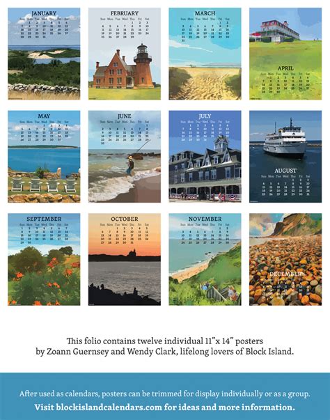 2024 Block Island Poster Calendar Set Now Just 20 Block Island Calendars