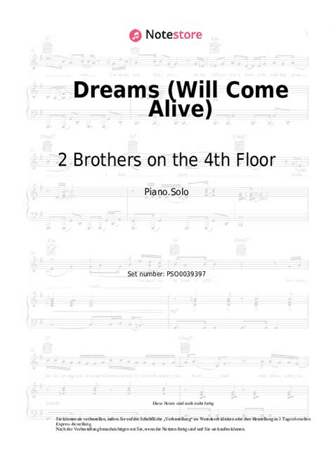 Dreams Will Come Alive Brothers On The Th Floor Noten Pdf Solo