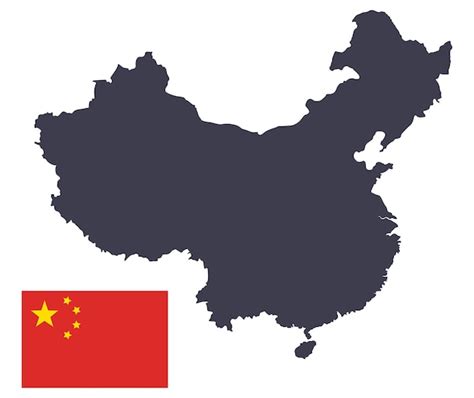 Premium Vector | China map with republic of china flag