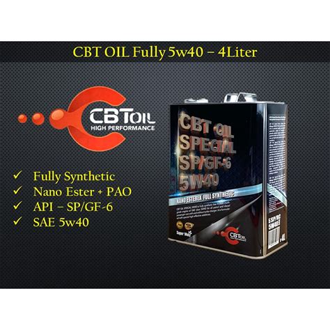 Cbt Oil W L Api Sp Gf Nano Ester Pao High Performance Fully