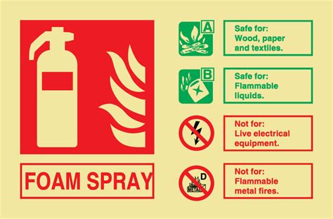 Foam Landscape Fire Extinguisher Sign Self Adhesive Photoluminescent