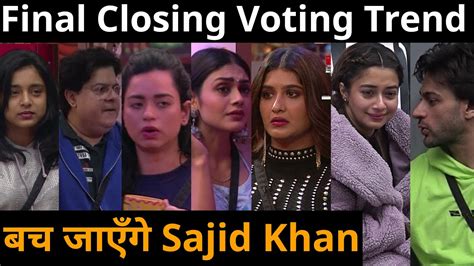 Bigg Boss Exact Closing Voting Trend Evict Contestant