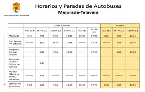 Horarios Y Paradas De Autobuses Con Salida Y Destino Mejorada