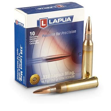 Lapua 338 Lap Magnum HPBT 250 Grain 10 Rounds 152167 338 Lapua