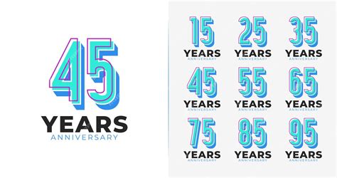 Premium Vector Set Of Creative Anniversary Logo With Fun And 3d