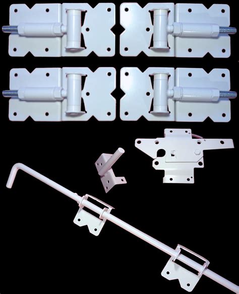 Vinyl Fence Gate Double Gate Hardware Kit WHITE (for Vinyl, PVC etc ...