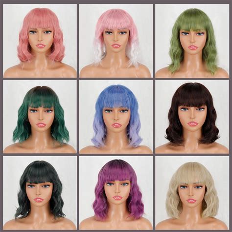 Купити MISS WIG Темно-коричнева коротка хвиляста боб-перука з чубчиком ...
