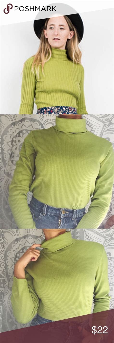 🌿 Lime Green Ribbed Turtleneck Sweater ️ Lime Green Ribbed Turtleneck ️