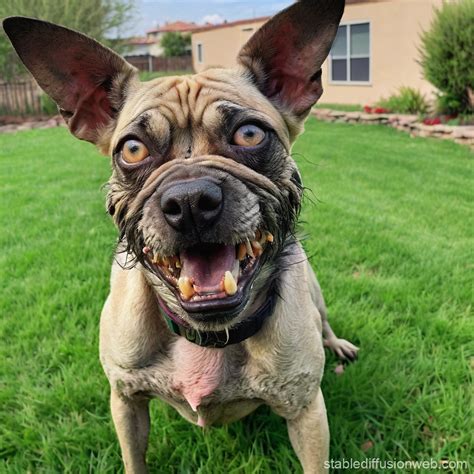 Ugly Dog On Green Grass Stable Diffusion Online