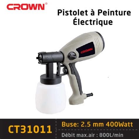 Pistolet à Peinture Electrique 0 8L 400W Crown CT31011 imychic