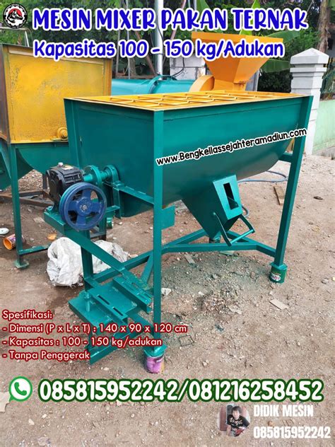 Mesin Mixer Pakan Ternak Kap 100 150 Kg Tanpa Penggerak Bengkel Las