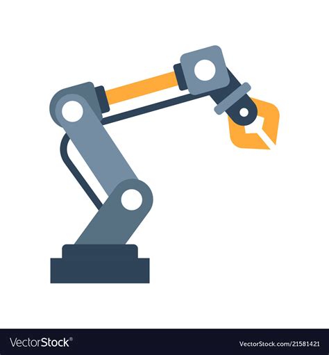 Robot arm flat Royalty Free Vector Image - VectorStock