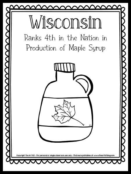 Wisconsin Maple Syrup Coloring Page FREE Printable